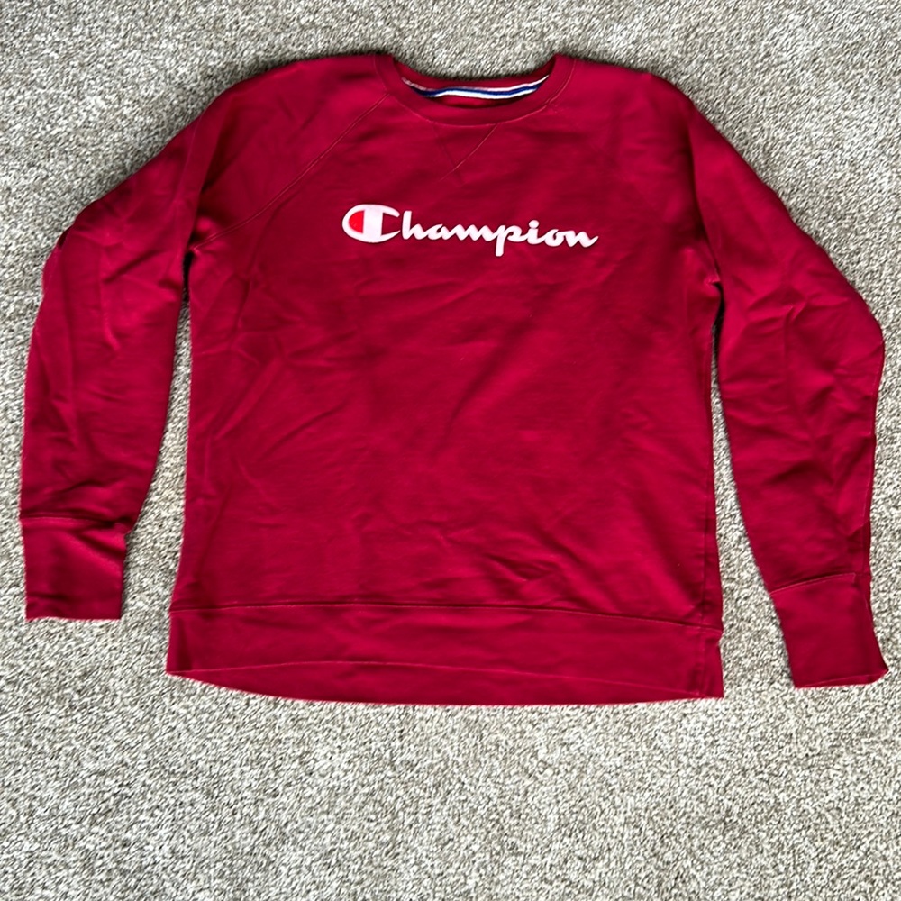 Champion red crewneck